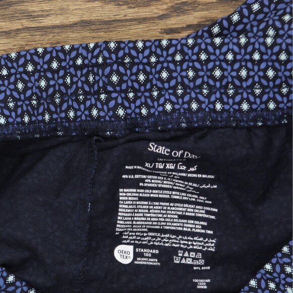 NWT State Of Day Womens Jogger Pajama Pants 100180166MS Diamond Geo Blue XL - Picture 5 of 5